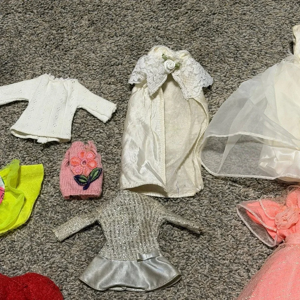 Vintage Barbie Mattel Doll Clothes Lot Dresses Tops Skirts Accessories Mixed TLC